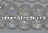 CCC411 15.5 inches 6mm faceted round AB-color white crystal beads