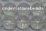 CCC412 15.5 inches 8mm faceted round AB-color white crystal beads