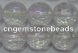 CCC413 15.5 inches 10mm faceted round AB-color white crystal beads