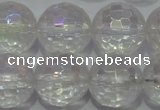 CCC414 15.5 inches 12mm faceted round AB-color white crystal beads