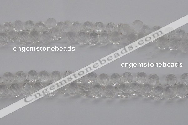 CCC500 15.5 inches 8*12mm faceted teardrop white crystal beads