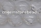 CCC507 15.5 inches 18mm faceted coin natural white crystal beads