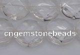 CCC508 15.5 inches 20mm faceted coin natural white crystal beads