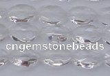 CCC513 15.5 inches 10*14mm faceted oval natural white crystal beads