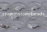 CCC514 15.5 inches 12*16mm faceted oval natural white crystal beads