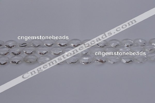 CCC514 15.5 inches 12*16mm faceted oval natural white crystal beads