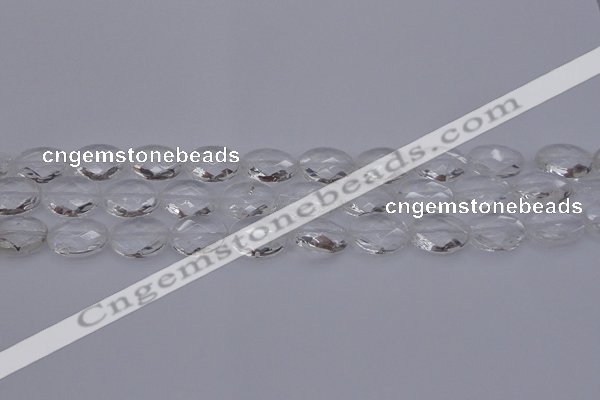 CCC515 15.5 inches 13*18mm faceted oval natural white crystal beads