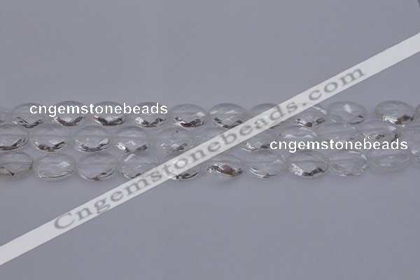 CCC515 15.5 inches 13*18mm faceted oval natural white crystal beads