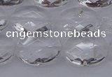CCC516 15.5 inches 15*20mm faceted oval natural white crystal beads