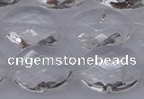 CCC517 15.5 inches 18*25mm faceted oval natural white crystal beads