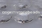 CCC518 15.5 inches 20*30mm faceted oval natural white crystal beads