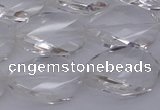 CCC520 15.5 inches 15*20mm twisted & faceted oval white crystal beads
