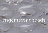 CCC521 15.5 inches 18*25mm twisted & faceted oval white crystal beads