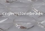 CCC526 15.5 inches 18*25mm twisted & faceted teardrop white crystal beads