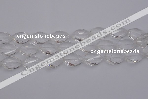 CCC526 15.5 inches 18*25mm twisted & faceted teardrop white crystal beads