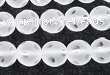 CCC608 15.5 inches 10mm faceted round matte natural white crystal beads