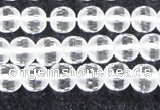 CCC611 15.5 inches 6mm faceted round matte natural white crystal beads