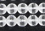 CCC613 15.5 inches 10mm faceted round matte natural white crystal beads