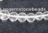 CCC616 15.5 inches 6mm - 12mm faceted round natural white crystal beads