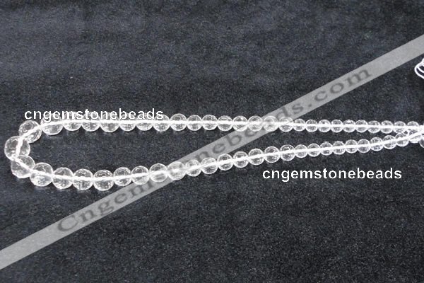 CCC616 15.5 inches 6mm - 12mm faceted round natural white crystal beads