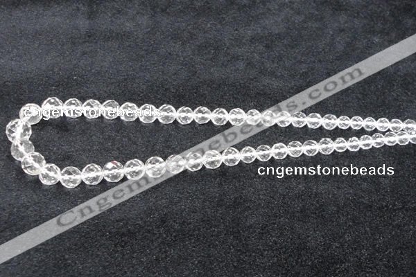 CCC617 15.5 inches 6mm - 12mm faceted round natural white crystal beads