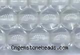 CCC637 15 inches 8mm round white crystal beads, 2mm hole