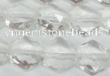 CCC750 15.5 inches 14*14mm faceted hexagon natural white crystal beads