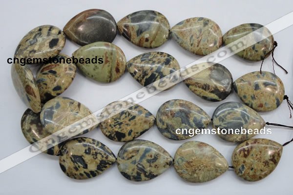 CCD09 15.5 inches 30*40mm flat teardrop cordierite beads wholesale