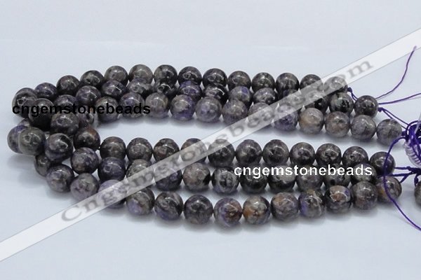 CCG23 15.5 inches 14mm round natural charoite gemstone beads