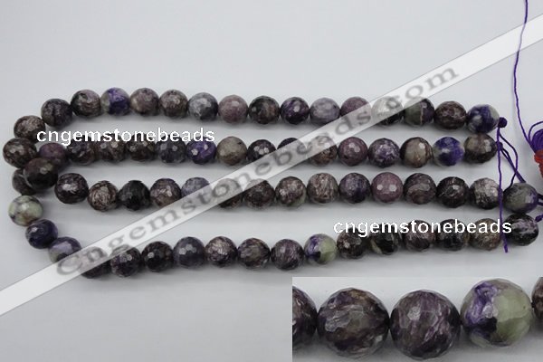 CCG53 15.5 inches 10mm faceted round natural charoite beads