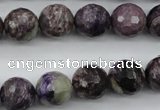 CCG54 15.5 inches 12mm faceted round natural charoite beads