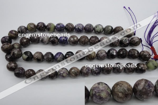 CCG55 15.5 inches 14mm faceted round natural charoite beads