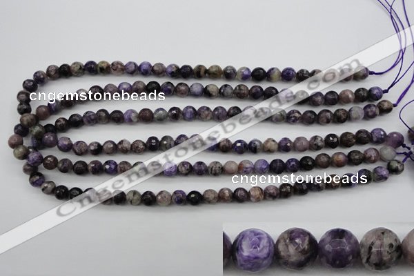 CCG56 15.5 inches 7mm faceted round natural charoite beads