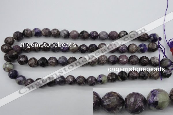 CCG57 15.5 inches 9mm faceted round natural charoite beads