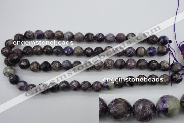 CCG58 15.5 inches 11mm faceted round natural charoite beads