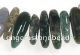 CCH05 16 inches moss agate chips gemstone beads wholesale