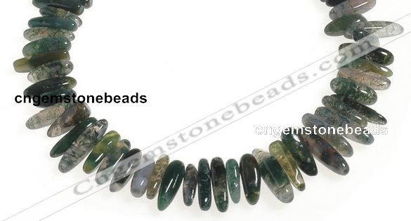 CCH05 16 inches moss agate chips gemstone beads wholesale