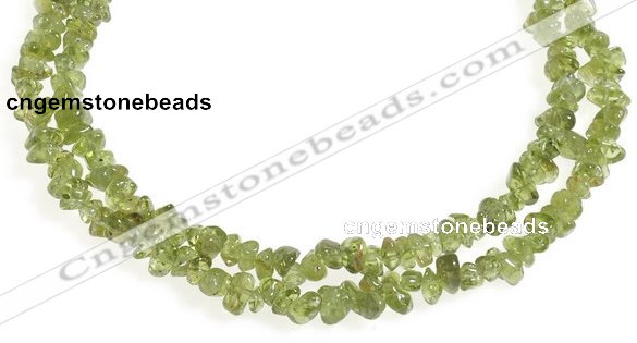 CCH16 35 inches green peridot chips gemstone beads wholesale