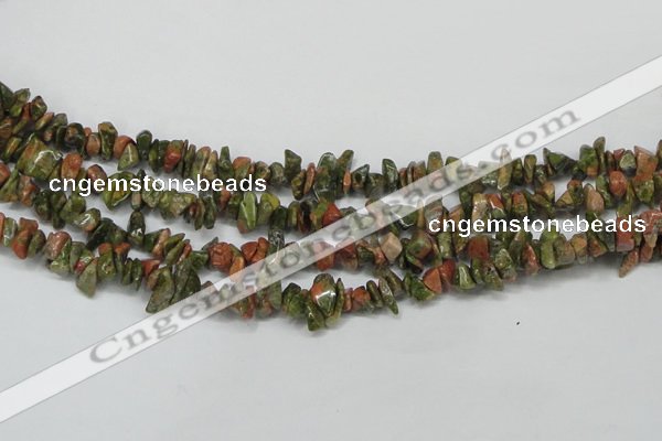 CCH203 34 inches 3*5mm unakite chips gemstone beads wholesale