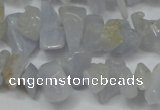 CCH218 34 inches 5*8mm blue chalcedony chips gemstone beads wholesale