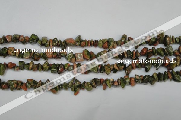 CCH225 34 inches 5*8mm unakite chips gemstone beads wholesale