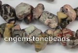 CCH226 34 inches 5*8mm red leopard skin jasper chips beads wholesale