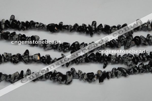 CCH227 34 inches 5*8mm snowflake obsidian chips gemstone beads wholesale