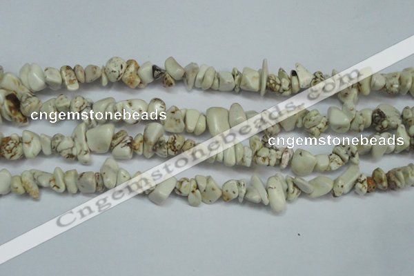 CCH232 34 inches 5*8mm white howlite turquoise chips beads wholesale