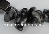 CCH299 34 inches 8*12mm snowflake obsidian chips gemstone beads wholesale