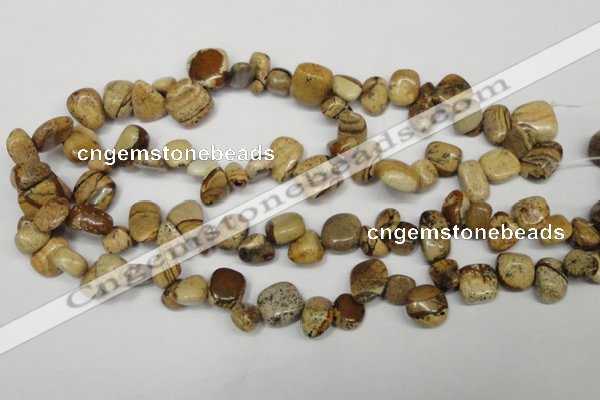 CCH331 15.5 inches 10*15mm picture jasper chips beads wholesale