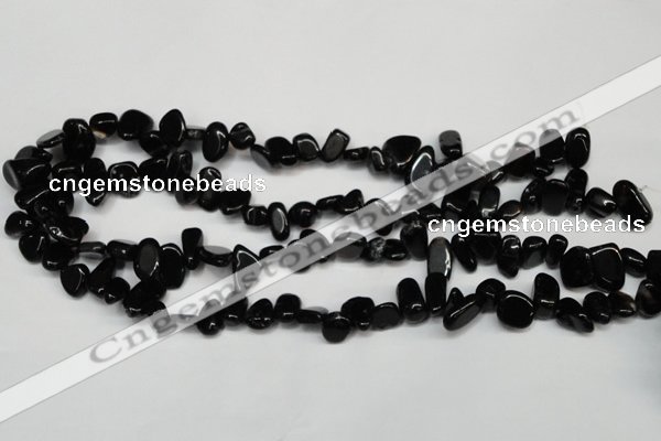 CCH332 15.5 inches 10*15mm black agate chips gemstone beads wholesale