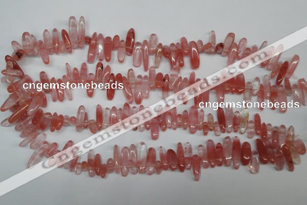 CCH341 15.5 inches 5*20mm cherry quartz chips beads wholesale