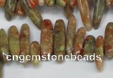 CCH342 15.5 inches 5*20mm New unakite chips gemstone beads wholesale