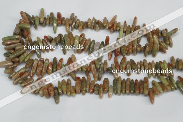 CCH342 15.5 inches 5*20mm New unakite chips gemstone beads wholesale